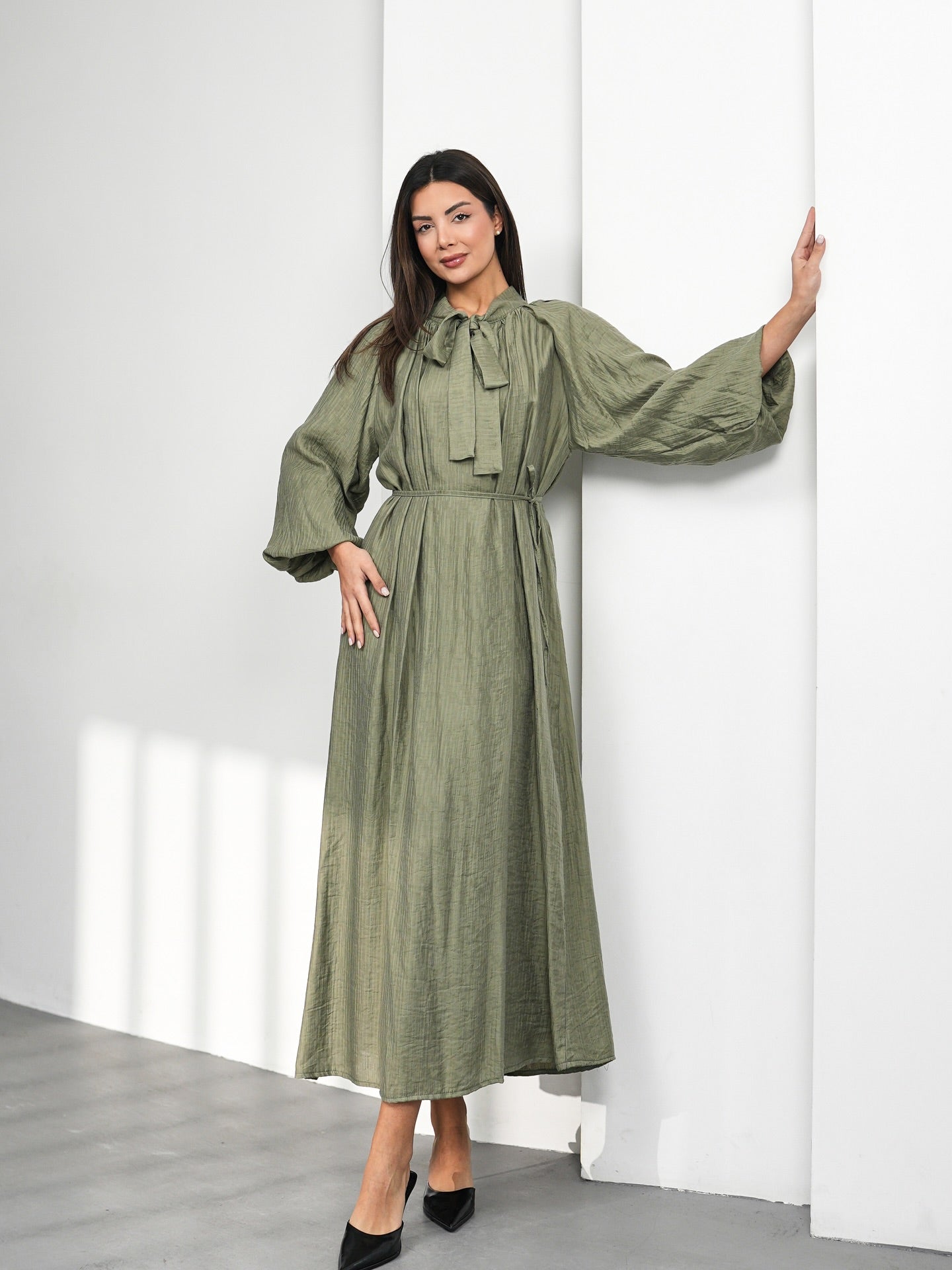 Robe Longue Modeste Vert Olive