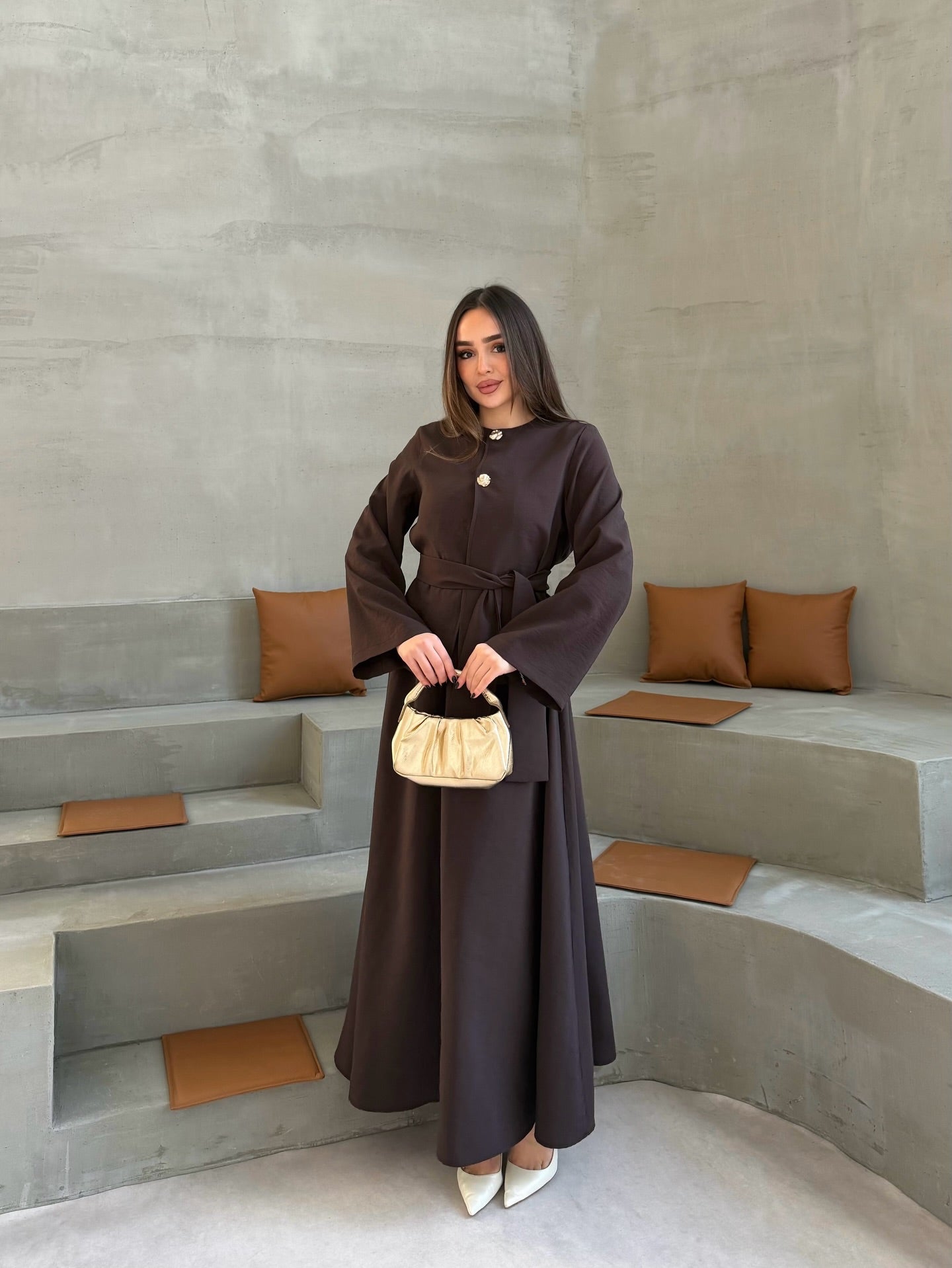 Haut Structuré avec Jupe Longue Fluide