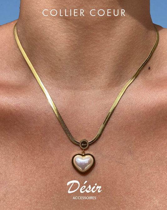 White Heart Necklace