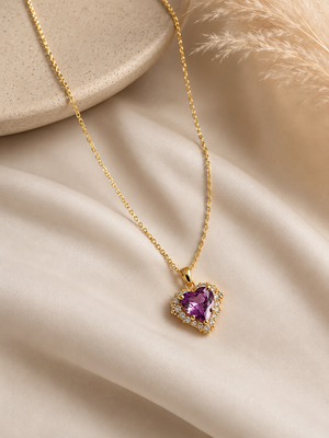Collier Cœur Diamant en Acier Inoxydable