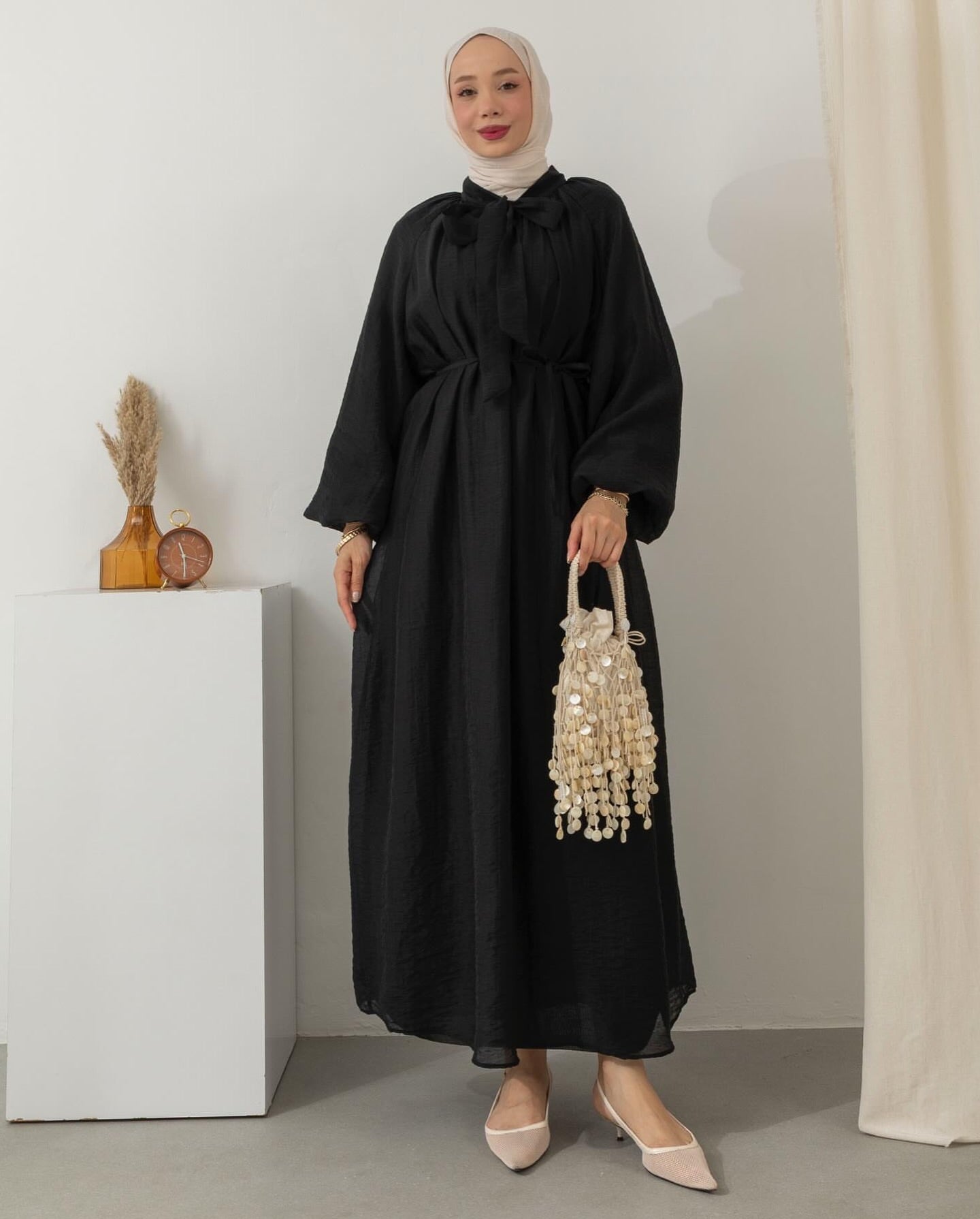 Robe Fluide Noué avec Coupe Longue