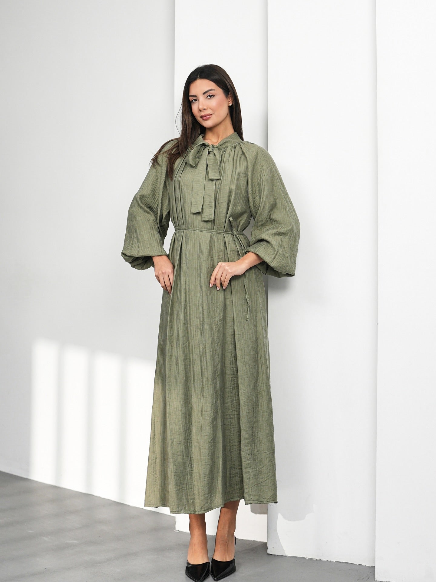 Robe Longue Modeste Vert Olive