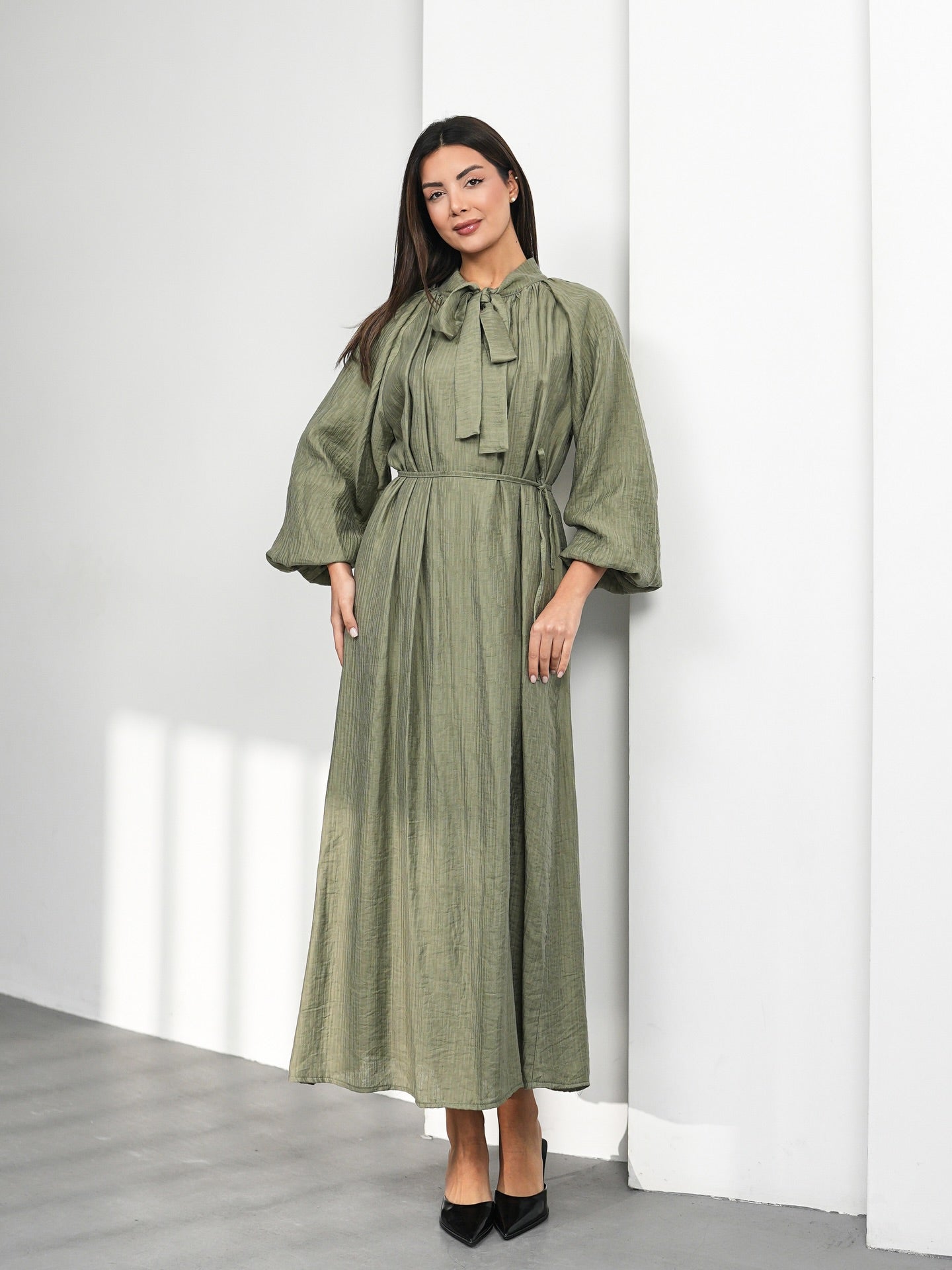 Robe Longue Modeste Vert Olive