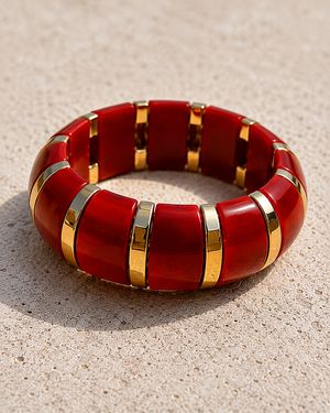 Bracelet Jonc Rouge & Doré