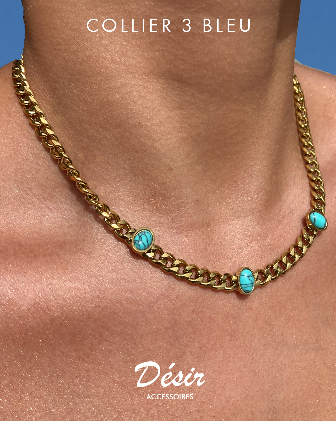 Collier Trois Bleus