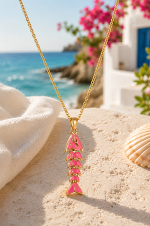 Collier Poisson Doré en Acier Inoxydable