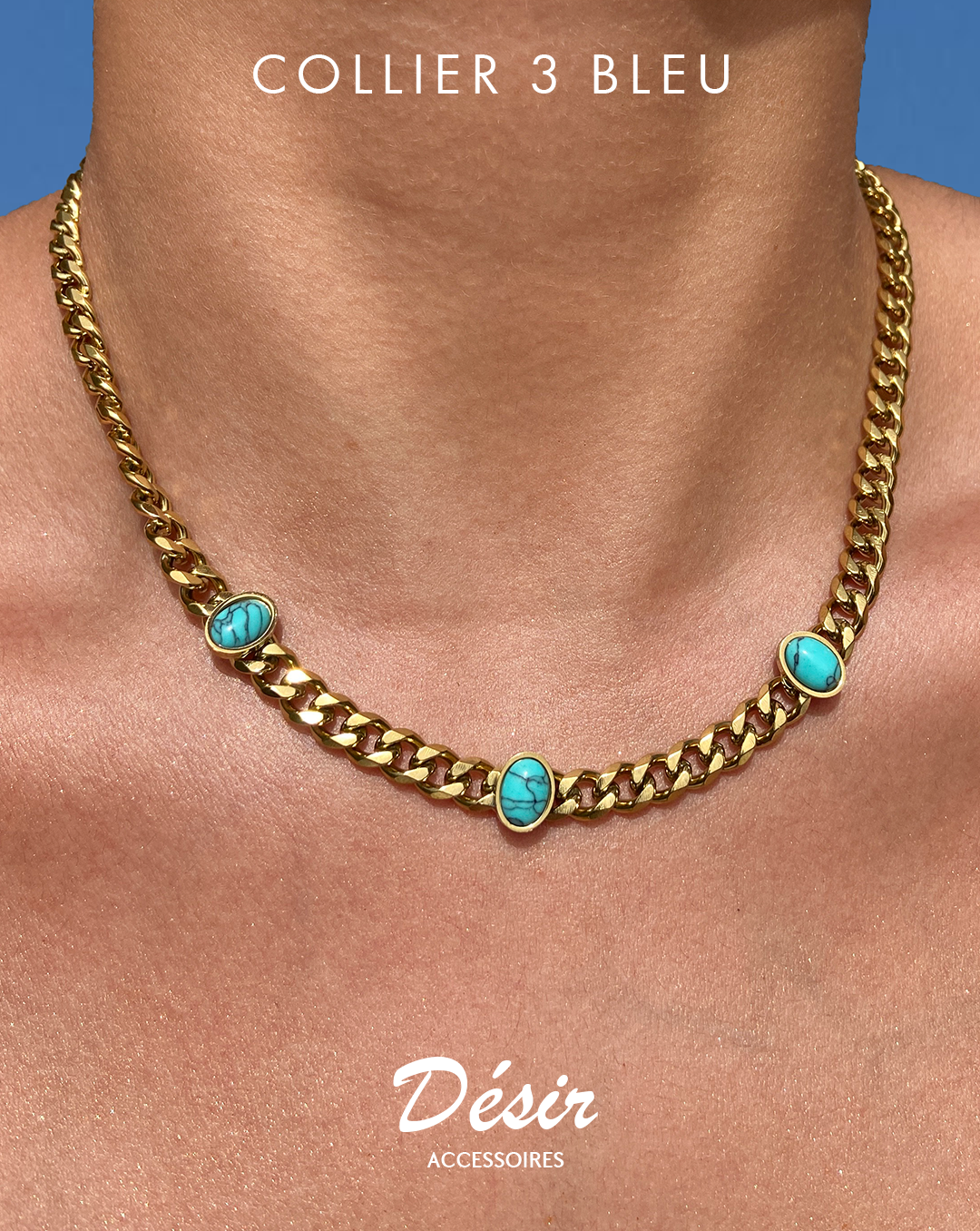 Collier Trois Bleus